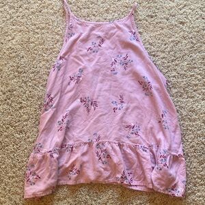 Arizona Jean Company Pink Floral Ruffle-Hem Cami
